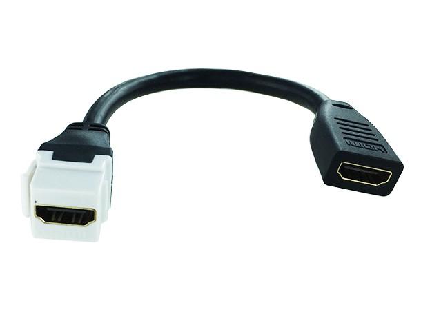 Keystone plastique blanc HDMI 1.4  type A F/F - 20cm - EOL