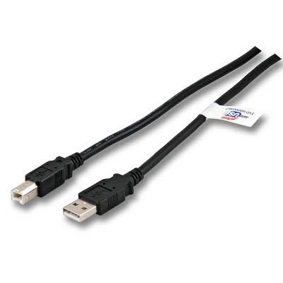 Cordon USB 2.0 A-B M / M Noir - 1.8m