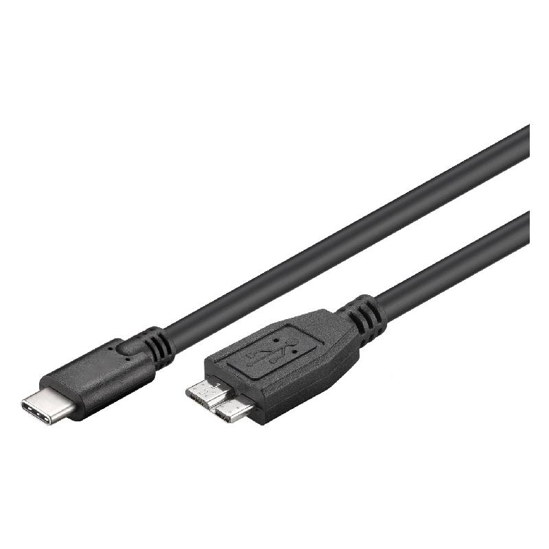 Câble USB-C™ vers Micro-B 3.0 noir - 15W - 1m