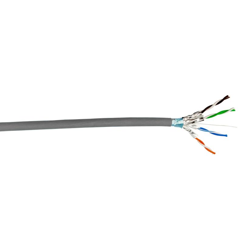 UPTEC - Câble monobrin - Cat6A F/FTP - 4 paires LSZH gris CCS - 305m