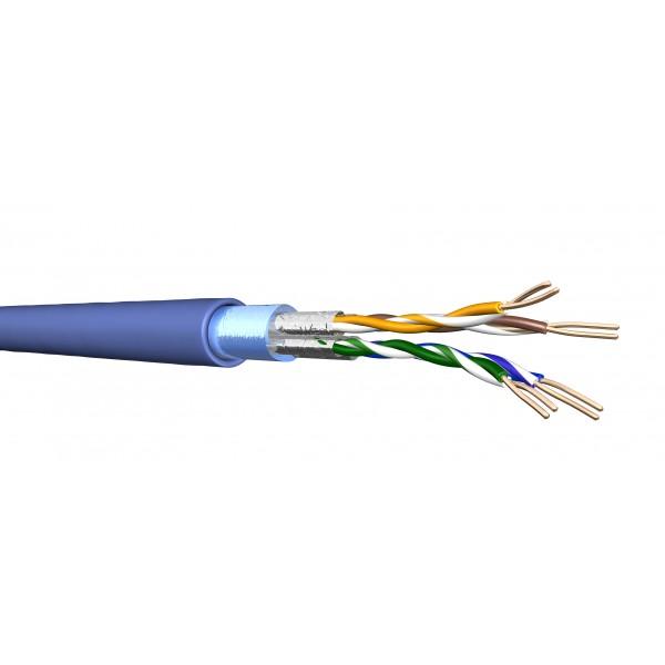 DRAKA - Câble monobrin - Cat6A F/FTP - 4 paires LSHF bleu - 1000m