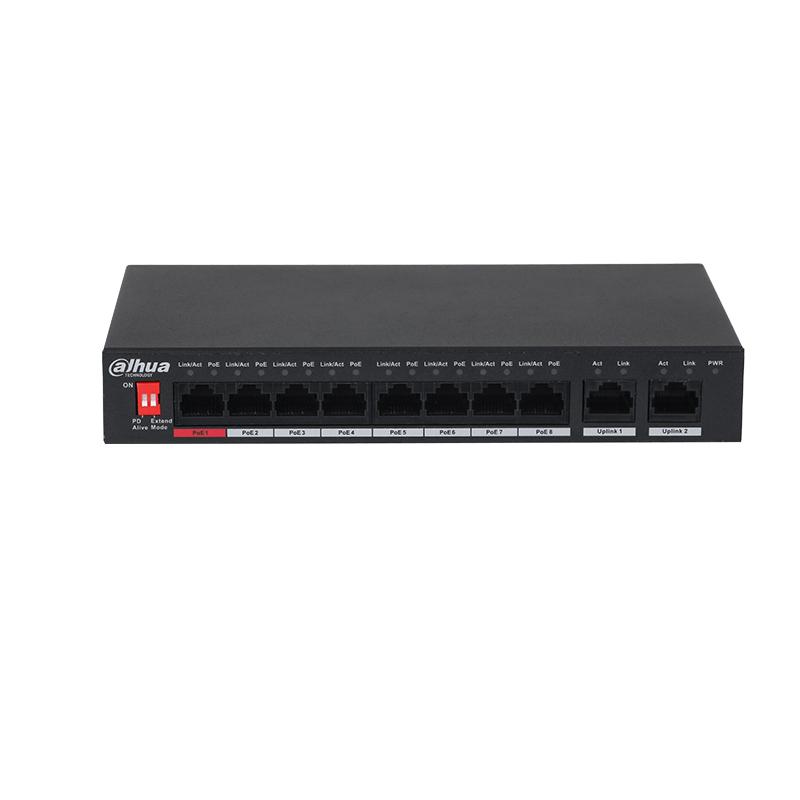 DAHUA - PFS3010-8ET-96-V2 - Switch 8 ports PoE 96w + 2 ports Eth EOL