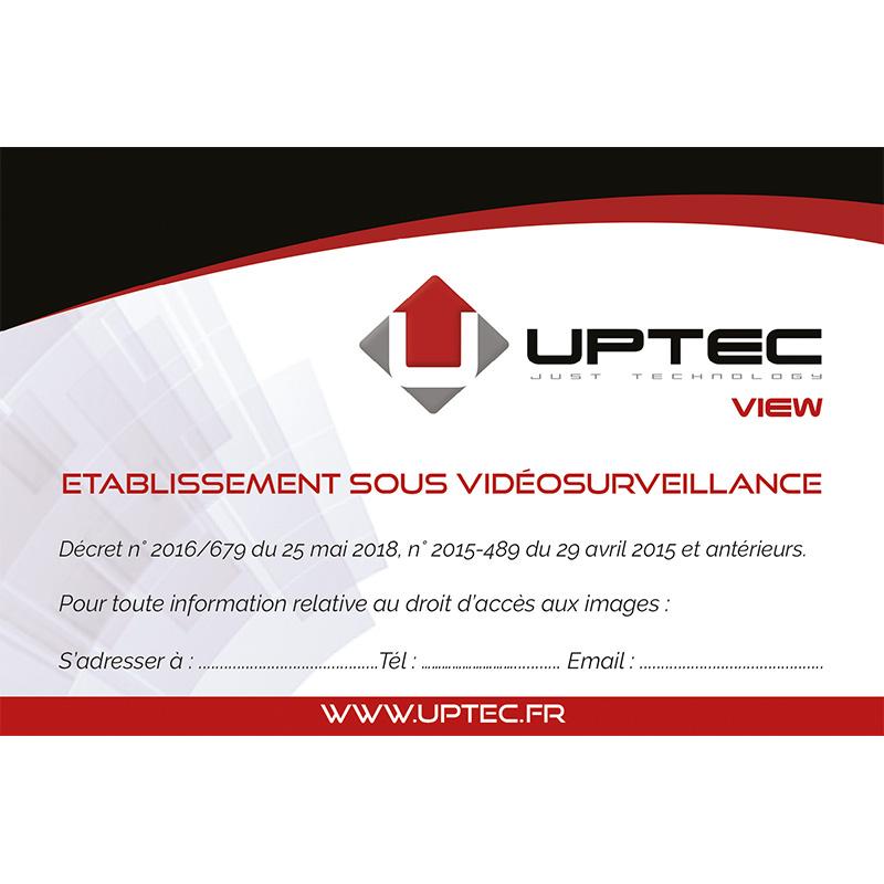 UPTEC VIEW - Sticker vidéosurveillance 150x100mm