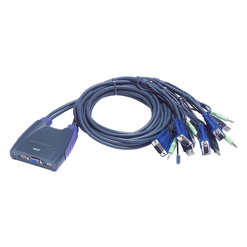 ATEN - CS64US - Commutateur KVM câble VGA/audio USB - 4 ports