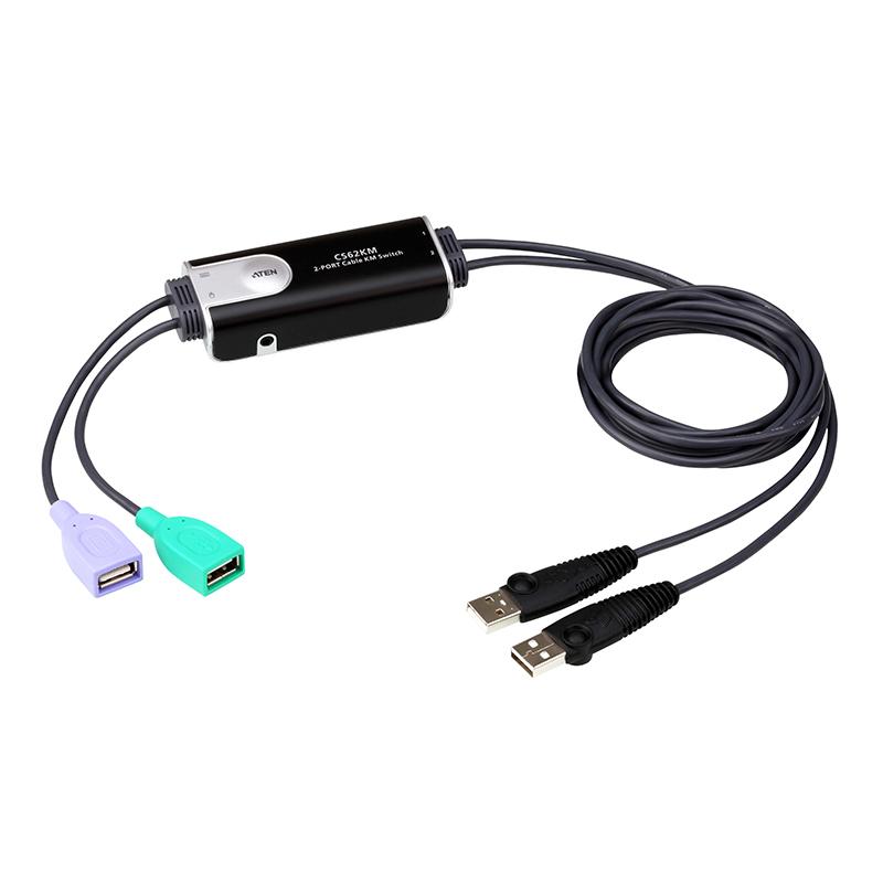 ATEN - CS62KM - Commutateur KM câble USB 2 ports
