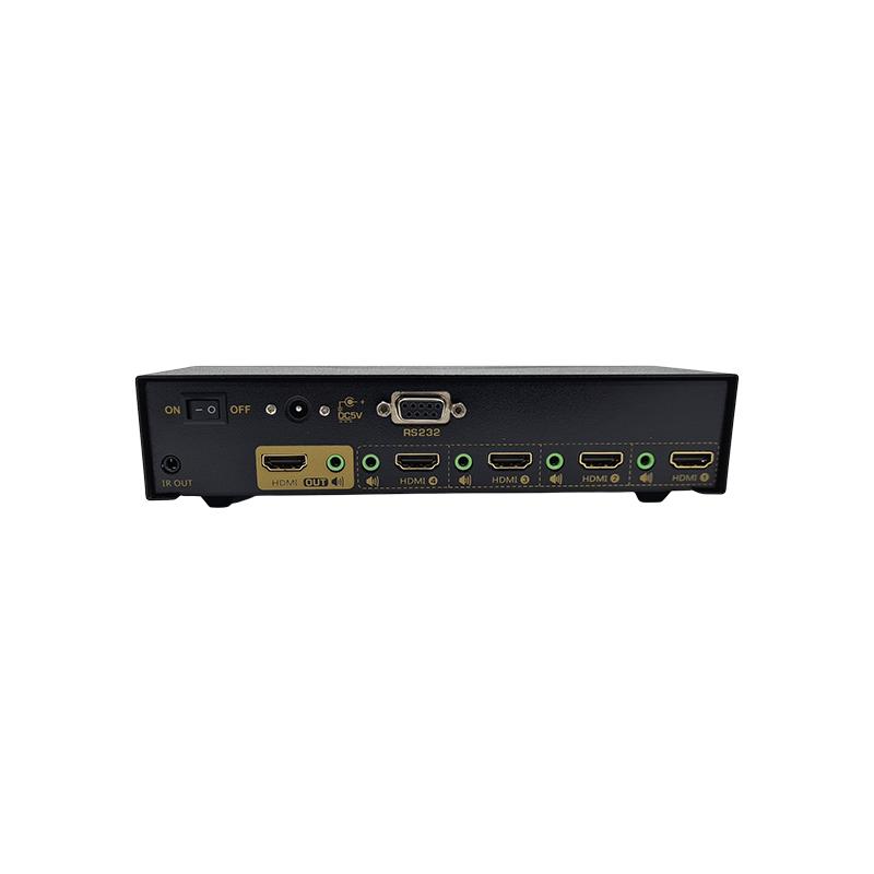 Commutateur HDMI 4K 4entrées 1sortie - RS232/télécommande Métal -EOL